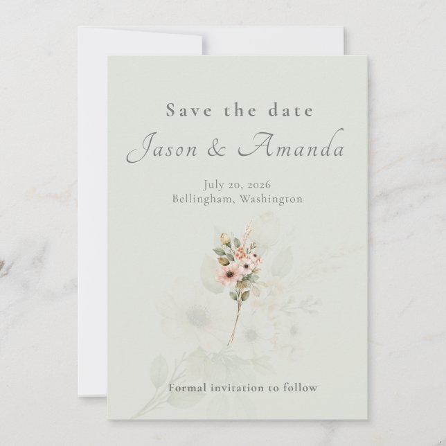 Convites Botanical Garden Wedding Save the Date Invitation (Frente)