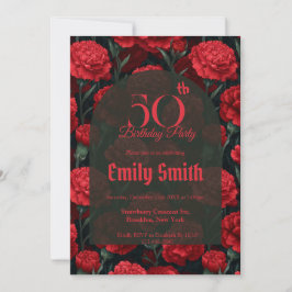Convites Botanical Inspired Carnation Flower 20Th Birthday