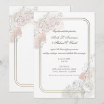 Botanical Outline Sage & Blush Floral Wedding 