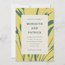 Convites Botanical Sketch Citrus Pine Wedding Invitation