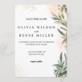 Convites Botanical Watercolor Wedding Save the Date