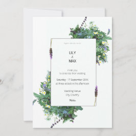 Convites Botanical Wedding Invitation | Elegant Wildflower 