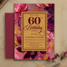 Botânico Boho 60º Aniversário Borgonha Floral Dour