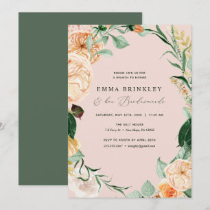 Convites Botânico Boho Rosa Bridesmaids Luncheon Brunch