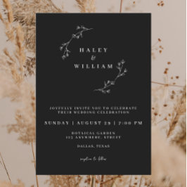 Convites Botânico Caprichoso Rótulo Minimalista Simples Pre