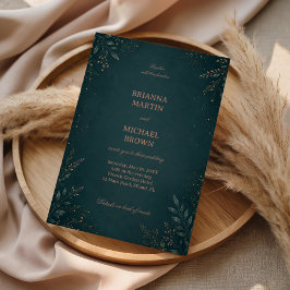 Convites Botânico Escuro Elegante Luxuoso