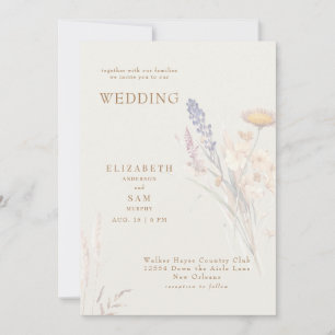 Convites Botânico Floral Leve Creme Juntamente com Casament