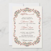 Botânico Floral Paisley Artístico Casamento Muçulm