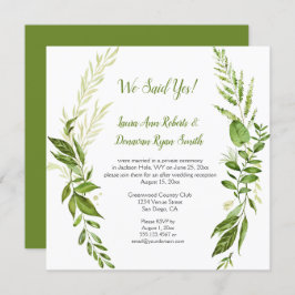 Convites Botânicos de Wildwoods Recepção Rústica Apenas |