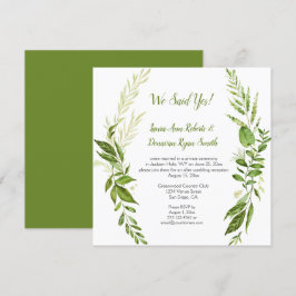 Convites Botânicos de Wildwoods Rústico Apenas Recepção |