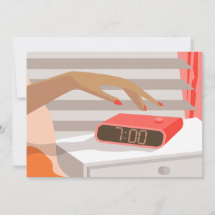 Convites Botão de snooze do despertador da mão das mulheres