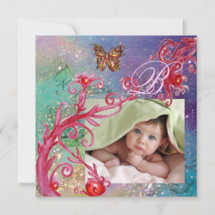 Convites BOTÃO EM AZUL, BABY CHÁ Modelo de Foto