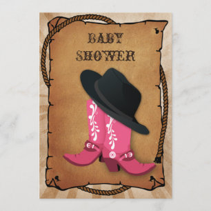 Convites botas azuis cowboy Chá de fraldas oeste