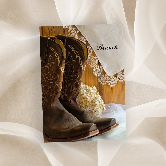 Convites Botas Country Cowboy e Brunch de Lace Pós-Casament (Criador carregado)