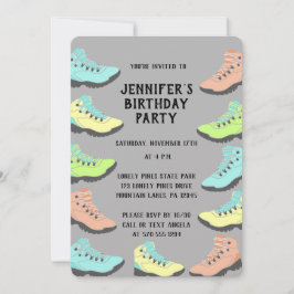 Convites Botas de caminhada personalizadas em cores pastéis