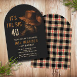 Convites Botas de Chapéu e Couro aniversário de 40 anos Rus<br><div class="desc">aniversário de 40 anos Rustic Cowboy Hat and Leather Boots Invitationcontém um par de botas de cowboy de couro com o chapéu e a sua informação personalizada sobre o convite de festas. Personalize editando o texto ou exclua o texto nas caixas de texto. Criado pelo Evco Studio www.zazzle.com/store/evcostudio</div>