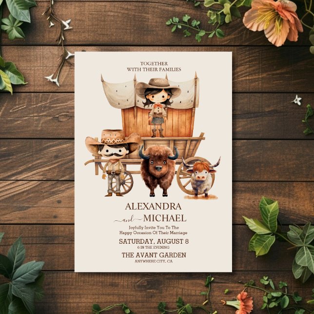 Convites Botas de Cowboy Boho Casamento Western (Criador carregado)
