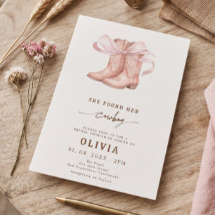 Convites Botas de Cowboy com Laço de Coquete Festa de Noiva