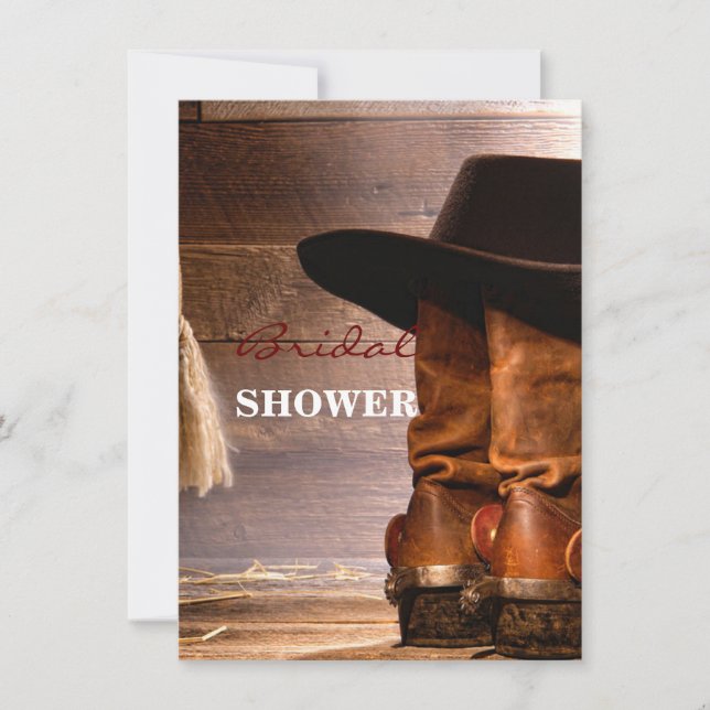 Convites botas de cowboy de madeira castanha do oeste (Frente)