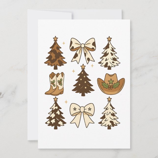 Convites Botas de Cowboy de Natal Western Santa Natal (Frente)