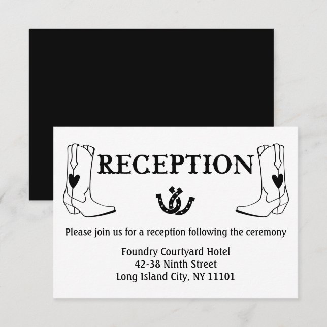 Convites Botas de Cowboy Recepção Ocidental Casamento Count (Frente/Verso)