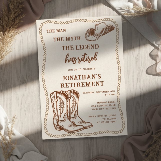 Convites Botas de Cowboy Rústico Ocidental Moderno Aposenta (Criador carregado)