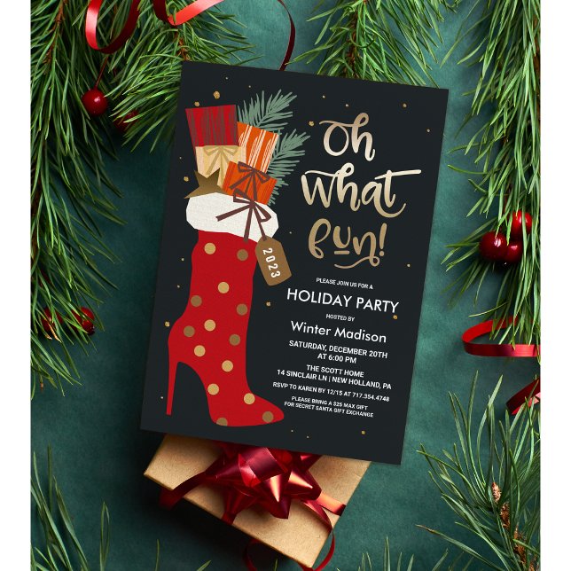 Convites Botas de salto alto para o Natal  (Criador carregado)