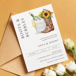 Convites Botas e Bolhas Chuveiro de Casais Moderno Minimali