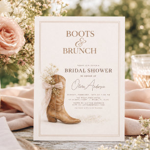 Convites Botas e Brunch Arco Floral Chá de Noiva
