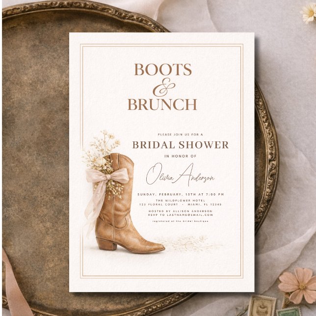 Convites Botas e Brunch Arco Floral Chá de Noiva (Criador carregado)