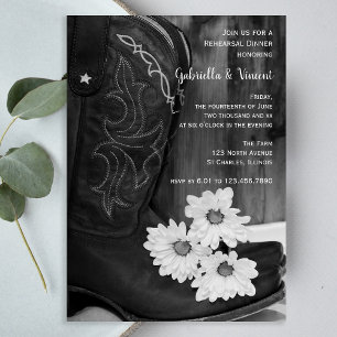Convites Botas e margaridas de vaqueiro que Wedding o