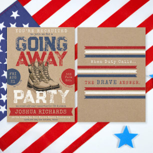 Convites Botas Militares Rústicas Festa de Despedida