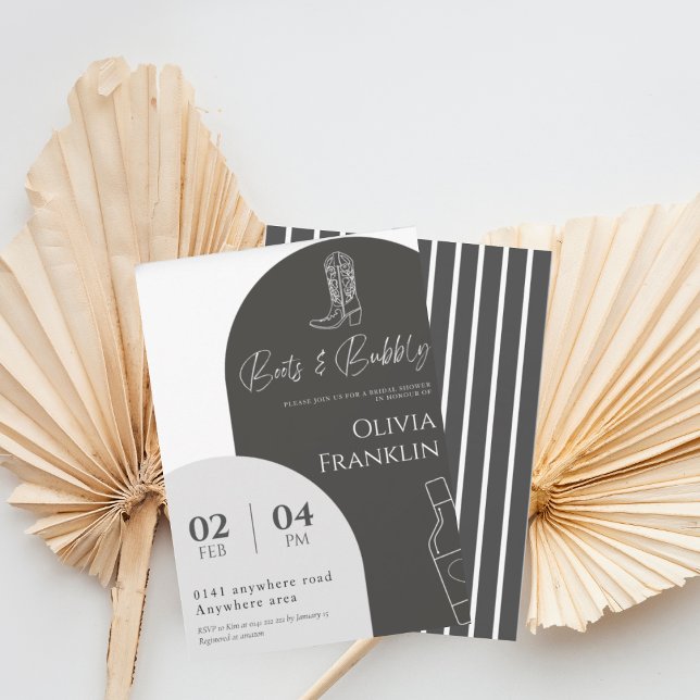 Convites Botas modernas e chá de panela espumante (Criador carregado)