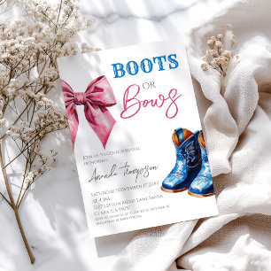 Convites Botas Western ou Arco Azul Rosa Revelação de Gêner