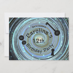 Convites Botões Olhos & Esqueleto Chave Outro Partido Mundi