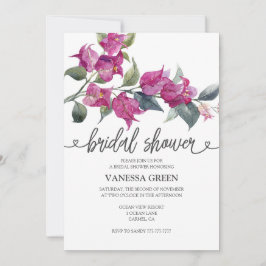 Convites Bougainvillea Bridal Shower Invitation 2 QR Codes