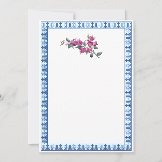 Convites Bougainvillea grega do Mediterrâneo Convite-chave (Frente)