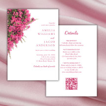 Bougainvillea Rosa em Aquarela Casamento Tudo em U