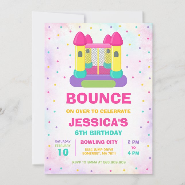 Convites Bounce House Birthday Invitation (Frente)