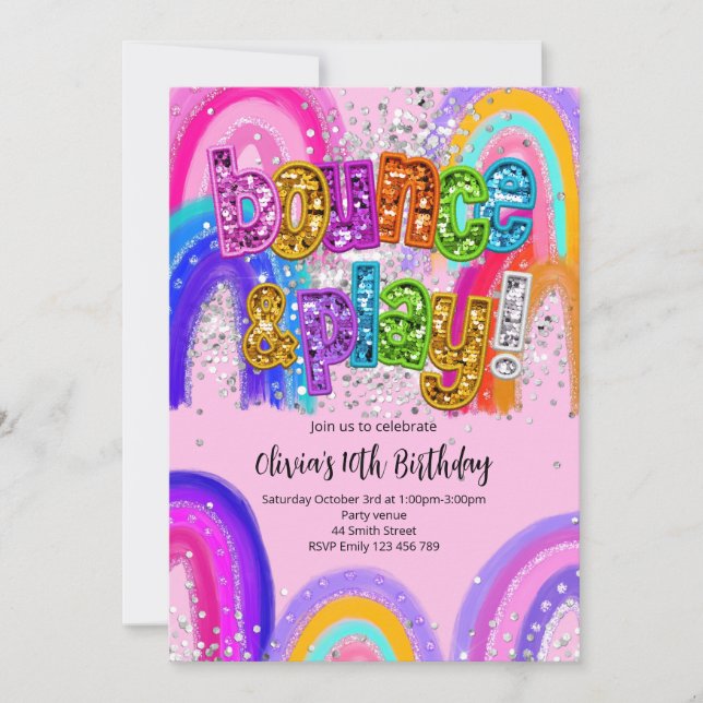 Convites Bounce Party Birthday Any Age Invitation (Frente)