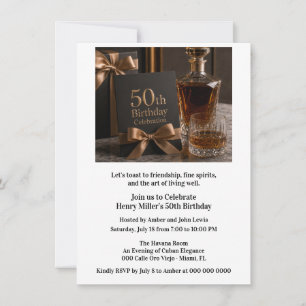 Convites Bourbon Envelhecido à Perfeição Aniversário de 50 