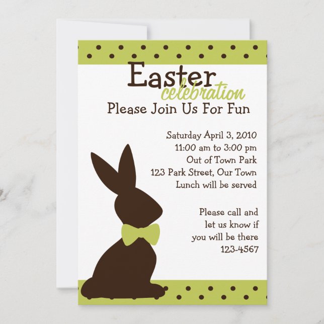 Convites Boutique Chocolate Bunny (Frente)