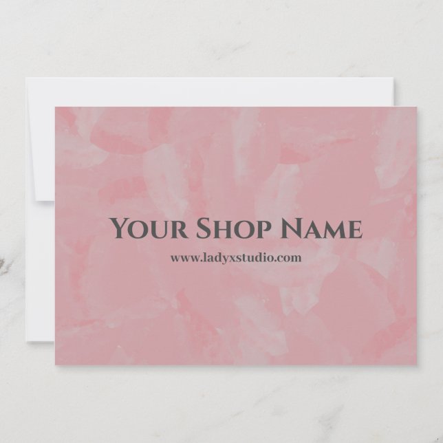 Convites Boutique Pink Oil Painting Obrigado Desconto (Verso)