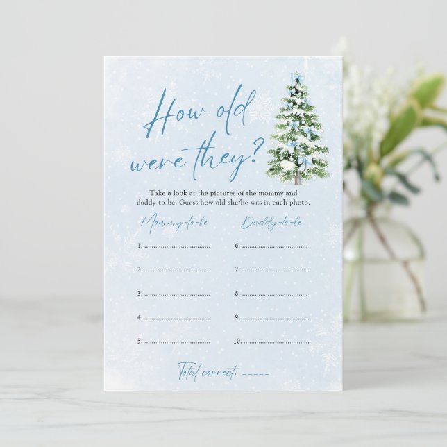 Convites Bow Christmas Baby Shower How Old Were They Game (Em pé/Frente)