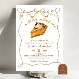 Convites Bow Coquette Pie baby shower invitation