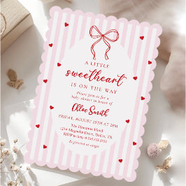 Convites Bow Little Sweetheart Baby Shower Invitation