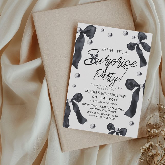 Convites  Bow Surprise 30th Birthday Party  (Criador carregado)