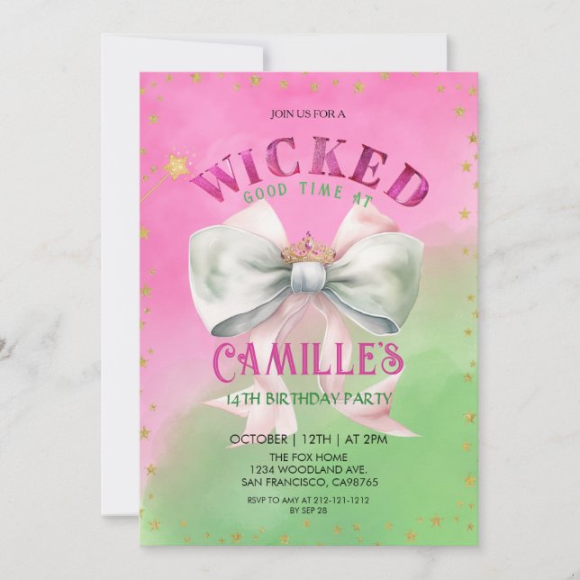 Convites Bow Wicked Birthday Party  Invitation (Frente)