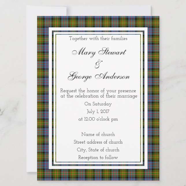 Convites Bowie Scottish Wedding Invitation (Frente)