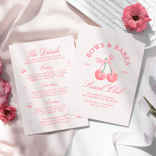 Convites Bows & Babes Coquette Cherries Despedida de Soltei